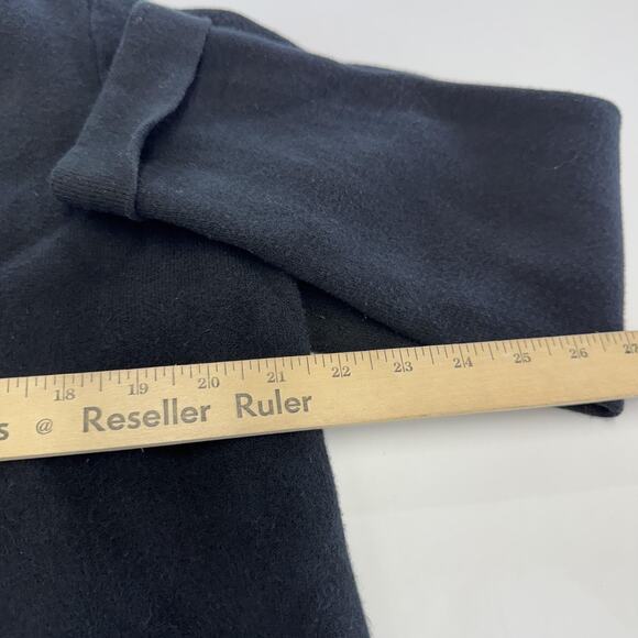 J Jill Cardigan Sweater Womens Medium Black Long Open Front Pocket Cotton Blend - Picture 8 of 8